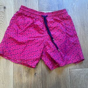 Vilebrequin Men’s Pink and Navy Swim Trunks with Turtles
